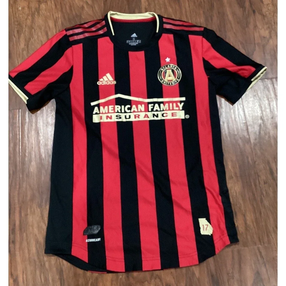 Adidas Atlanta United FC 2019 Red & Black Striped Jersey Size  S